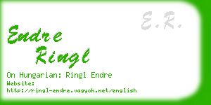 endre ringl business card